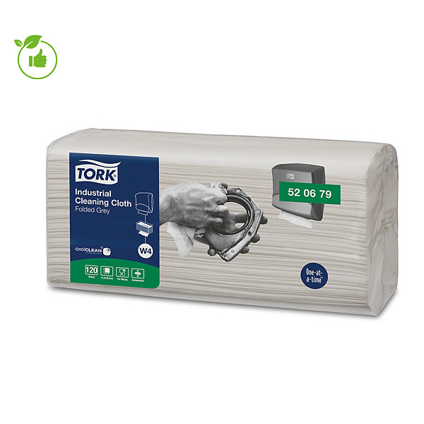 Chiffons de nettoyage industriel gris Tork, paquet de 120