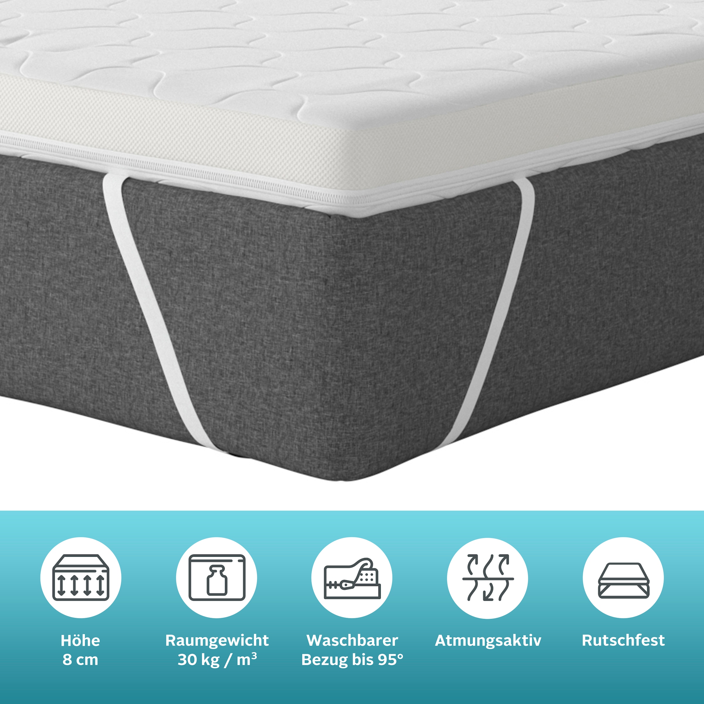 my home Topper »Polly Plus XXL ECO, Topper ideal für Boxspringmatratzen« Topper in 90x200, 140x200, über 2.000 positive Bewertungen!