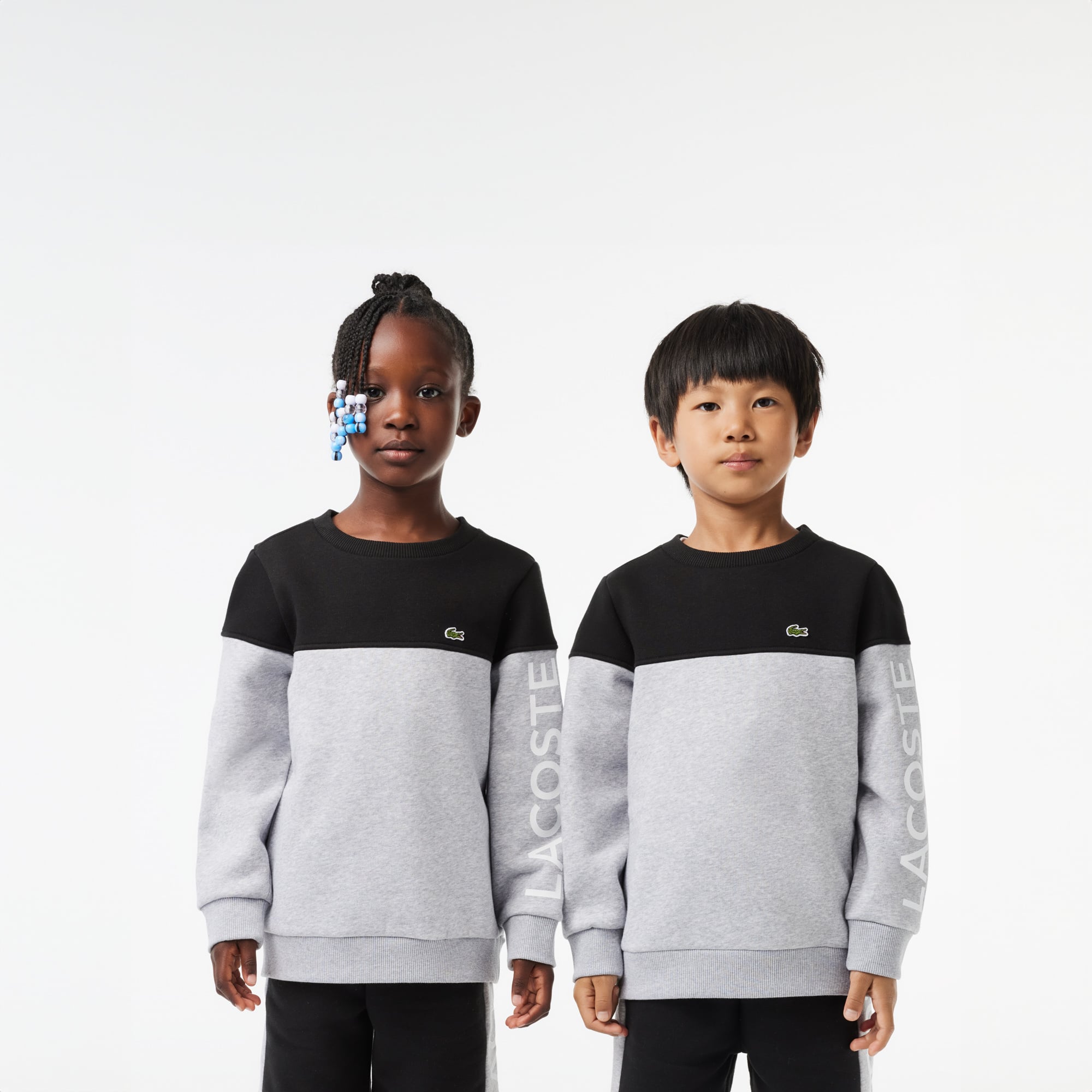 Sweatshirt enfant color-block en molleton de coton biologique Pullovers & Sweatshirts - Noir - Lacoste - Enfant