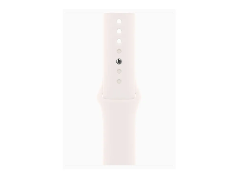 Apple Watch Series 10 (GPS) - 42 mm - roseguldaluminium - smart ur med sportsbånd - fluoroelastomer - lyserød - båndstørrelse: M/L - 64 GB - Wi-Fi 4, UWB, Bluetooth - 30 g