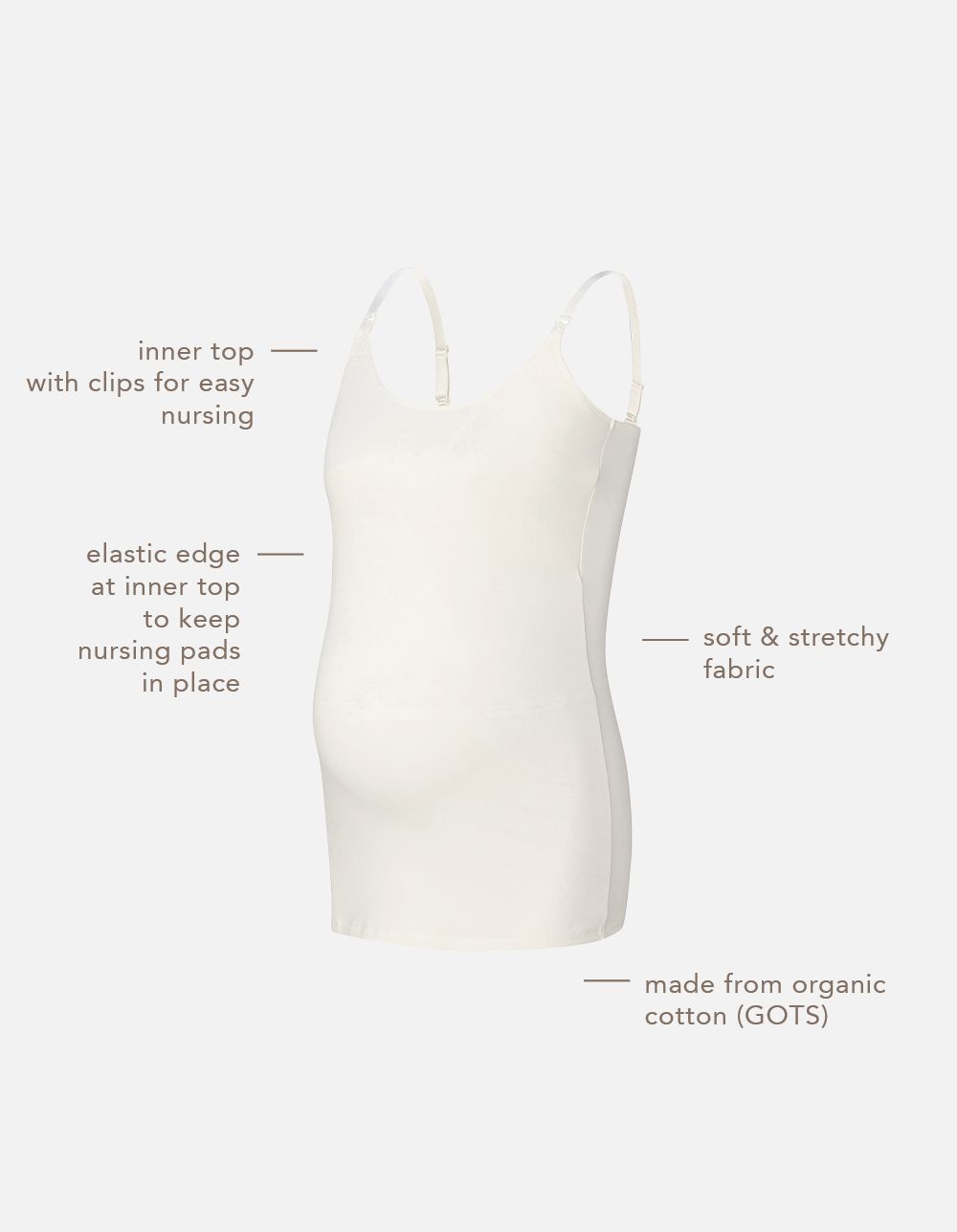 Noppies Maternity Voedingstop Ara - Cream