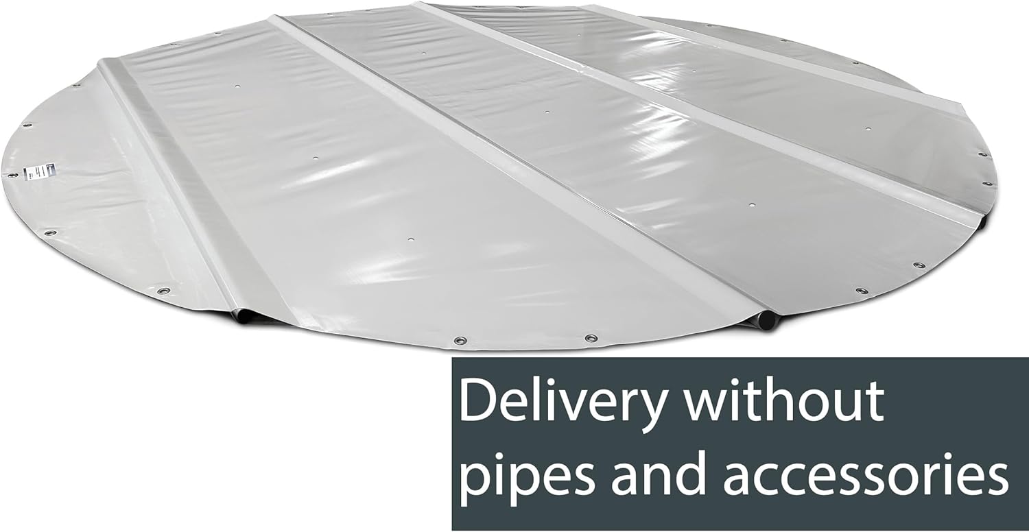 ANKO PLANEN Poolabdeckung rund Stangenabdeckung Ersatzplane aus PVC LKW-Plane – ohne Stangen (Durchmesser der Plane = 500cm, Lichtgrau RAL7035)