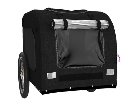 VIDAXL - Remorque de vélo pour chien noir tissu oxford et fer