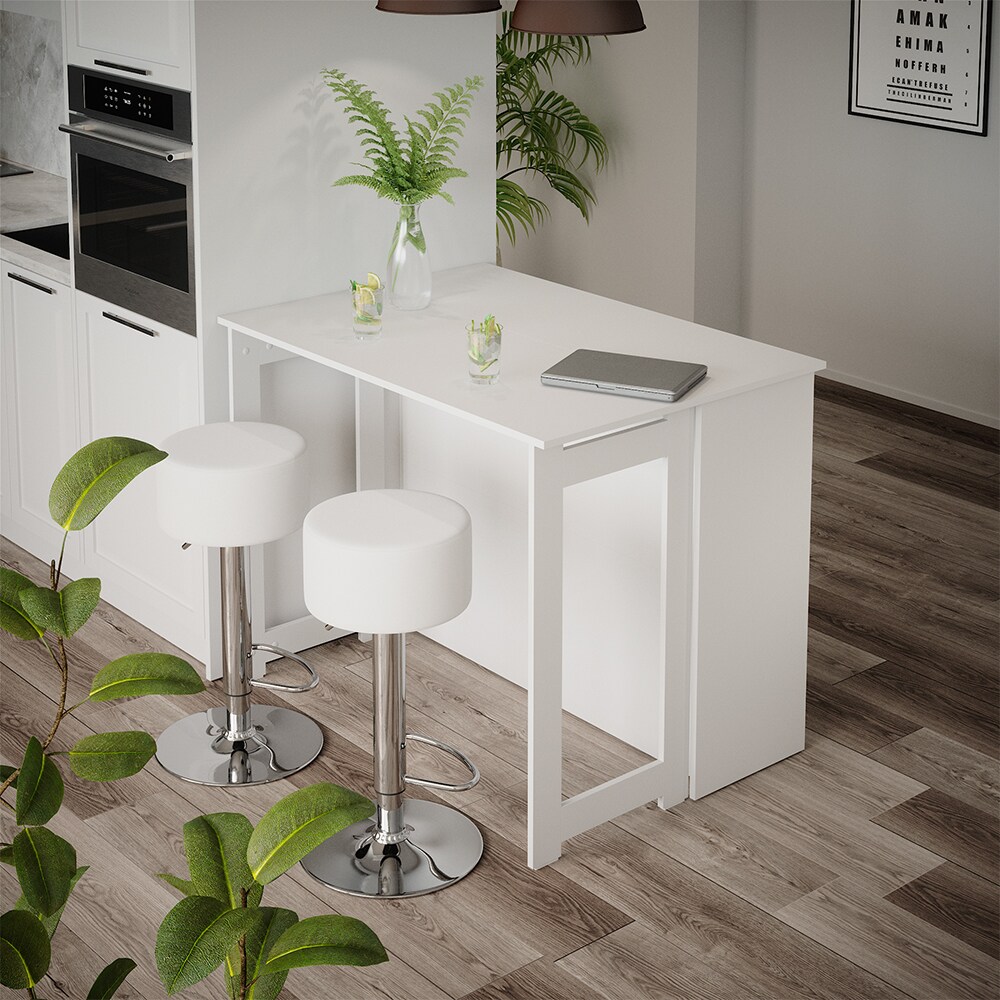 Vicco Bartisch Dominic Weiß 116 x 37 cm Barhocker Esszimmer Küche offene Fächer Tür