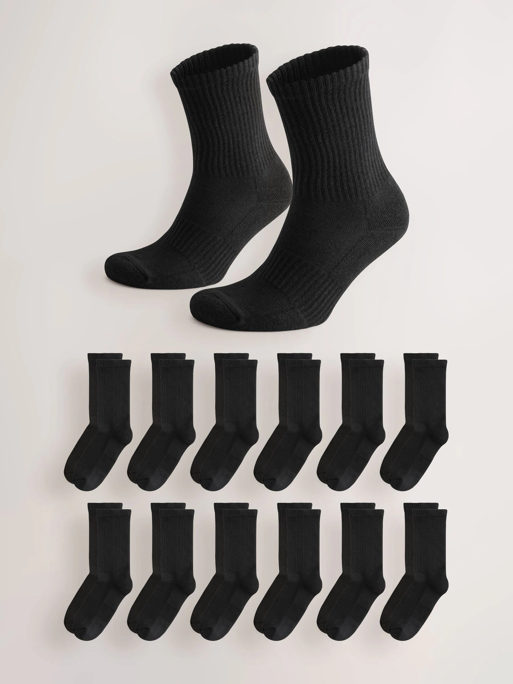 Zwart - Essential set van 12 paar sportsokken