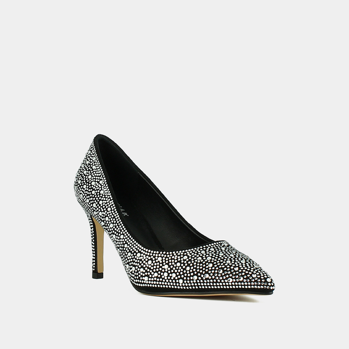 Escarpins  en strass noir et argent