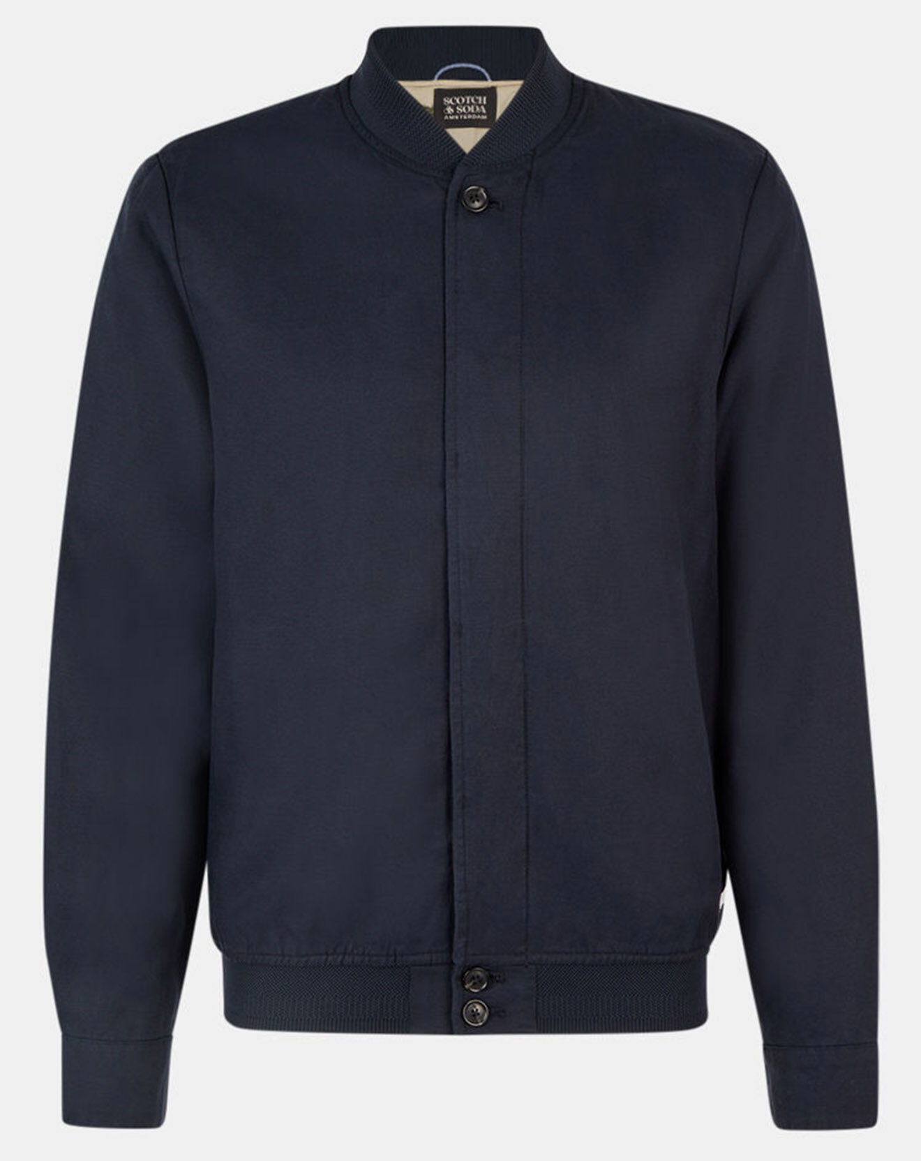 Scotch & Soda Blouson en Lin mélangé bleu marine