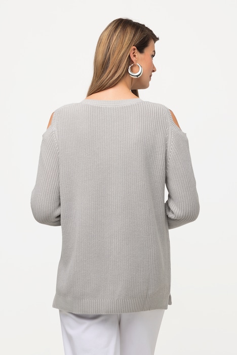 Pullover, Patentstrick, Cut-Outs, Rundhals, Langarm