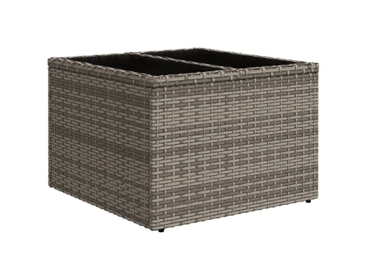 VIDAXL - Table basse Table de jardin dessus en verre gris 55x55x37 cm résine tres...