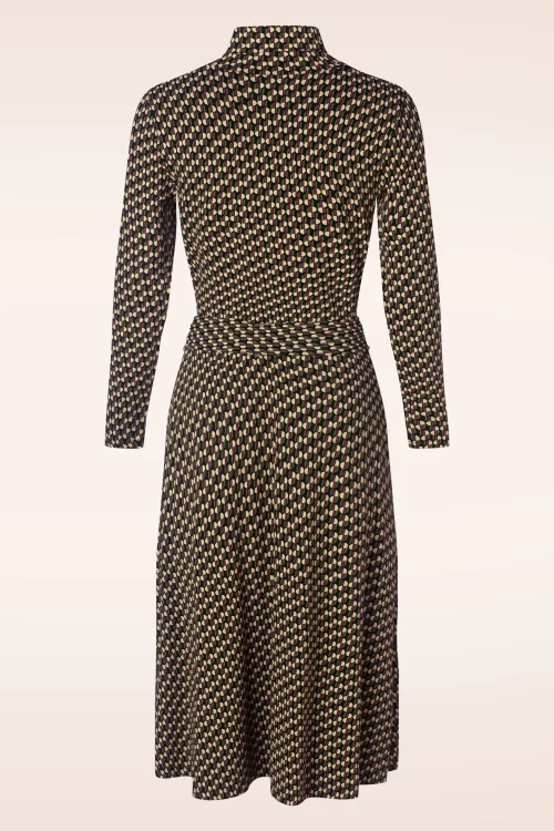 King Louie Betsy Lockett Rollneck midi jurk in zwart