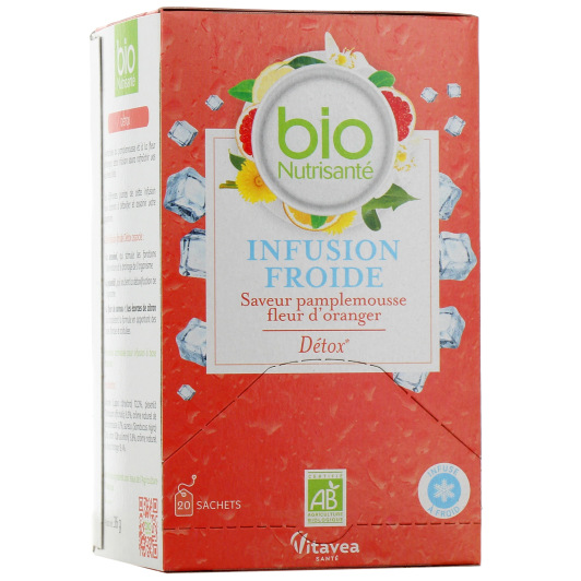 Nutrisanté Infusion Froide Détox Bio Saveur Pamplemousse Fleur d'oranger