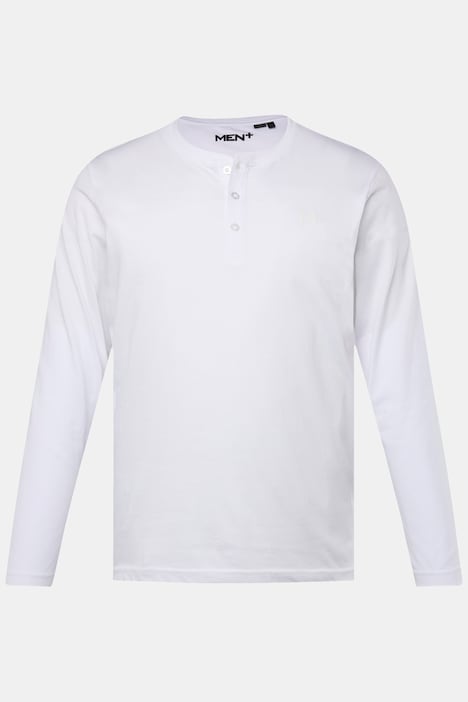 Men+ Henley, Basic, Langarm, Rundhals, bis 8 XL
