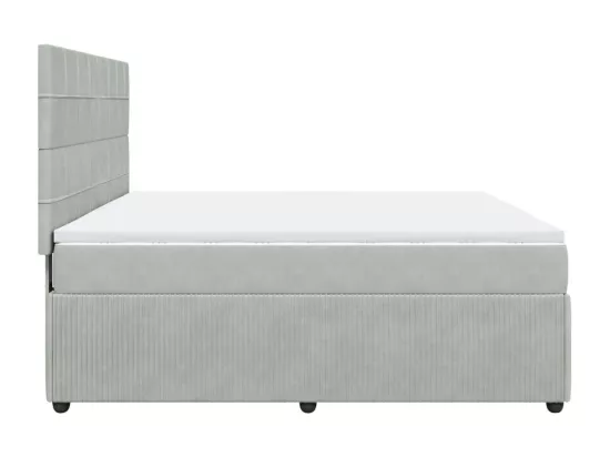 Sommier à lattes de lit et matelas Gris clair 180x200cm Velours