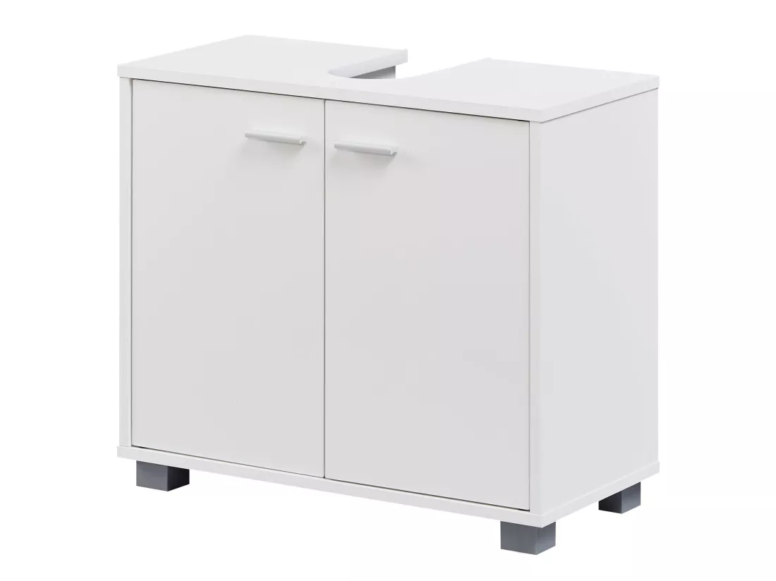 Évier armoire avec 60x55x30 cm Blanc Meuble vasque a poser Design Bain