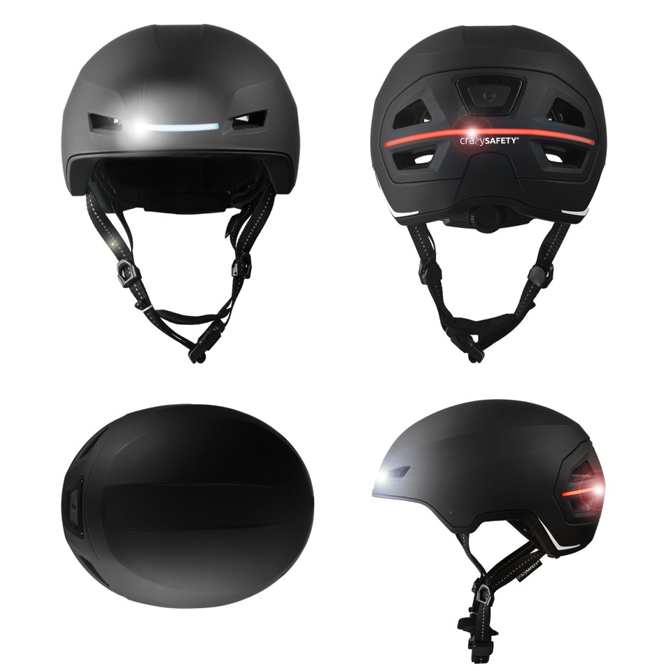 Crazy Safety - E-Bike hjelm til voksne - Black - M/L (55-61cm)
