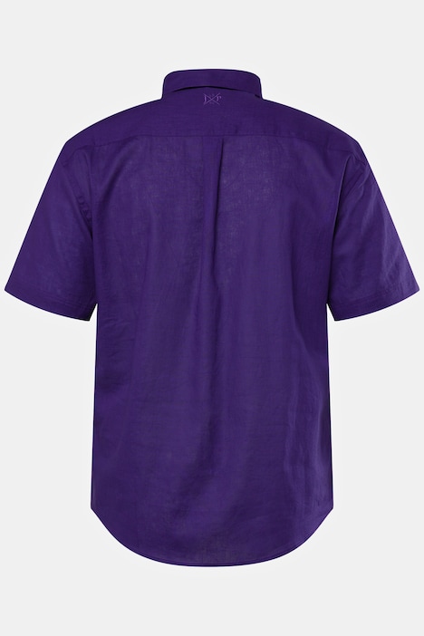 Leinenmix-Hemd, Halbarm, Buttondown-Kragen, Modern Fit