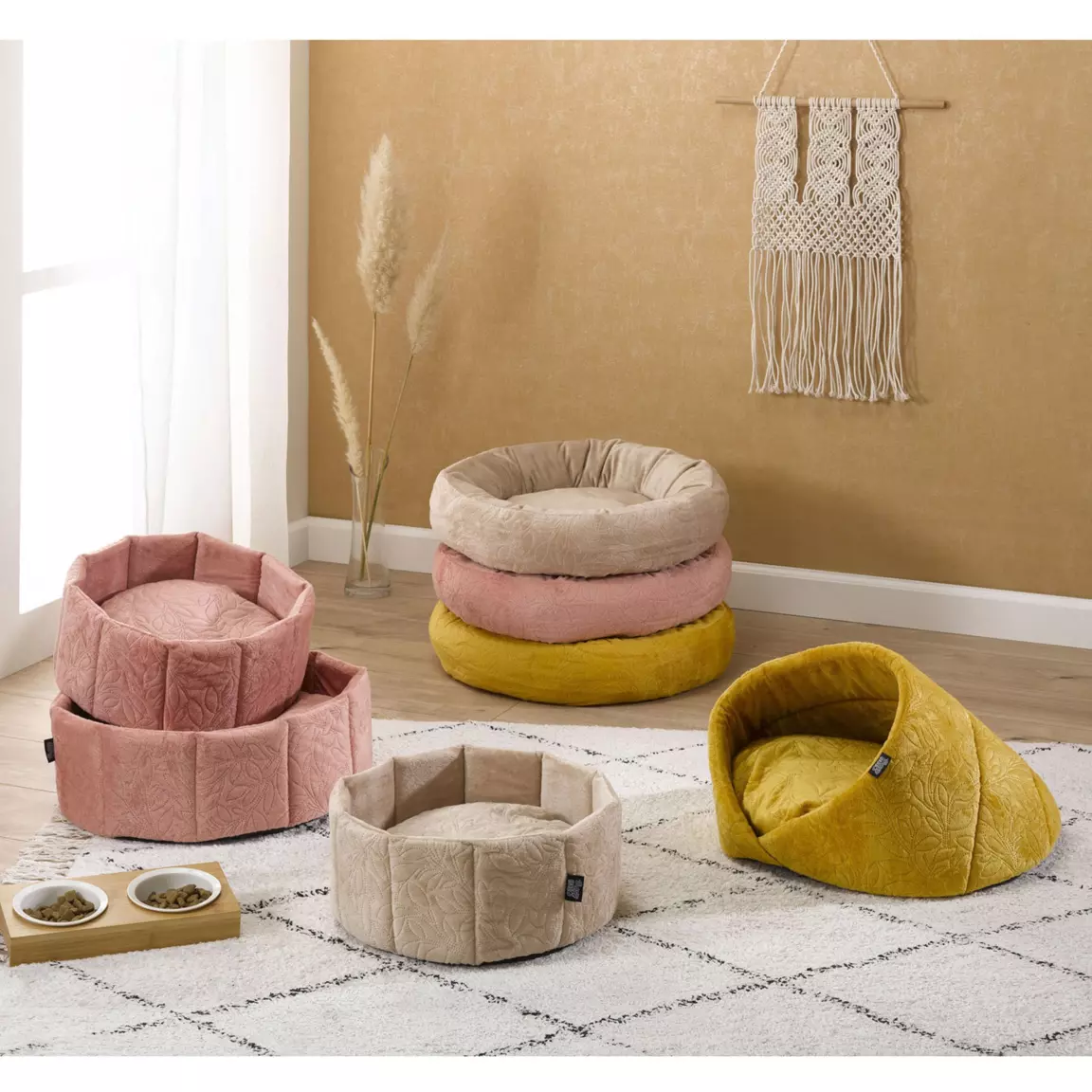Niche d'intérieur pour chat Boho D50 cm Bois de rose