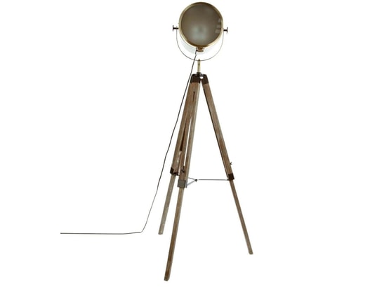 PEGANE - Lampadaire salon Lampadaire trépied en bois et acier - l. 62,5 x p. 57 x h. ...