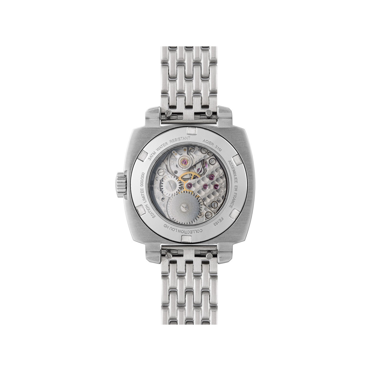 Montre HUMBERT-DROZ hd lou femme mecanique, bracelet acier argent