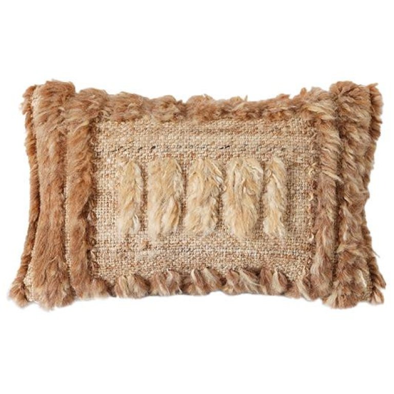 HKliving Natural Fluffy kussen 40x25