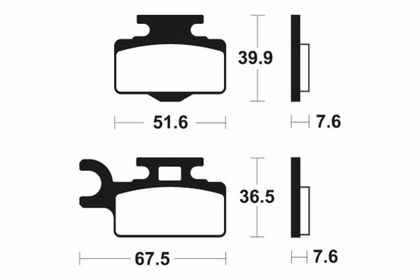 Plaquettes de freins Tecnium Racing MX/Quad métal fritté - MOR252