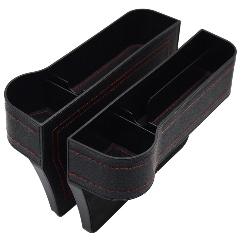 (2er Set) 255x163mm Auto Universal Mittelkonsolen Organizer Aufbewahrungsbox mit Getränkehalter - Schwarz