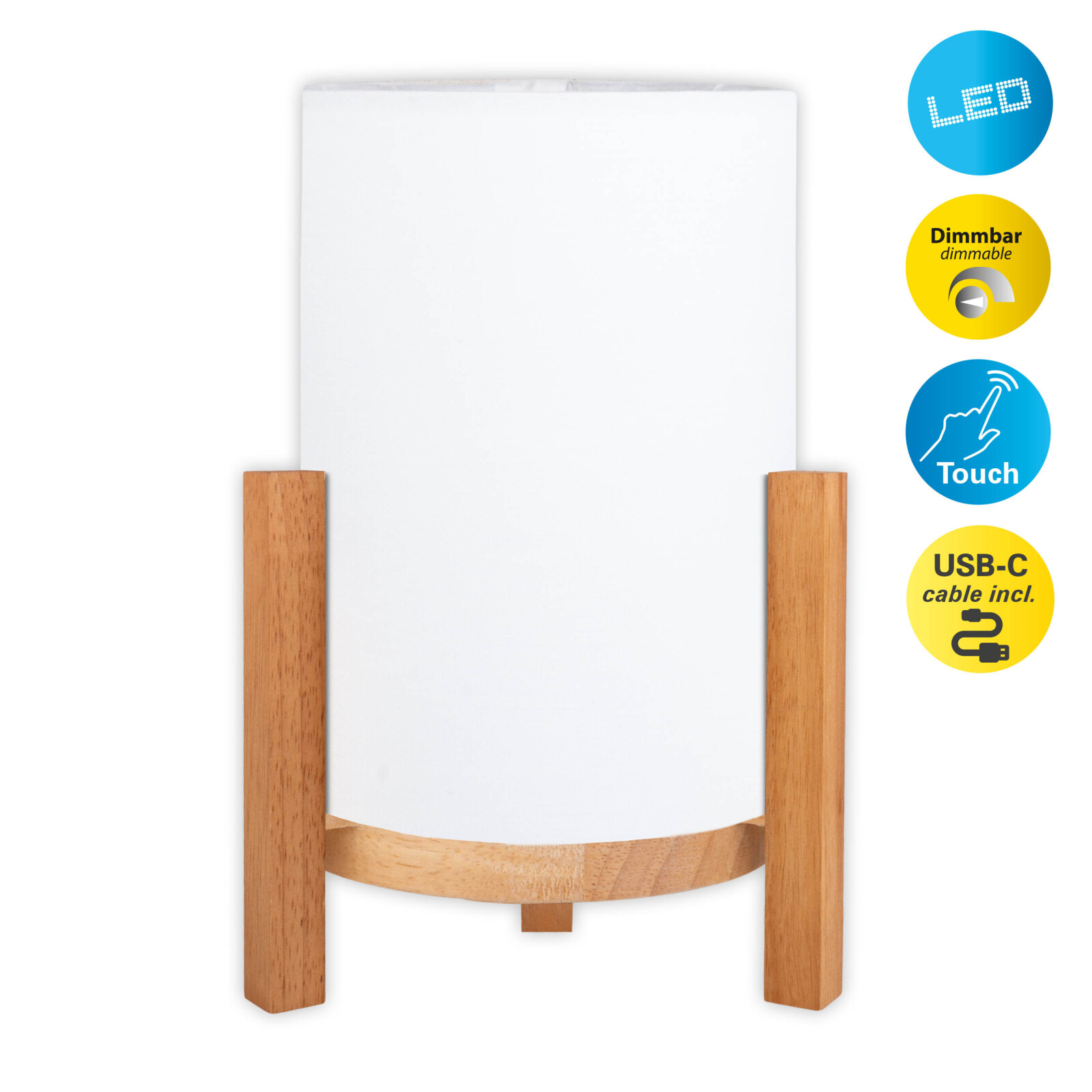 LED-Akkutischleuchte MADITA - weiß - dimmbar - 32 cm Höhe