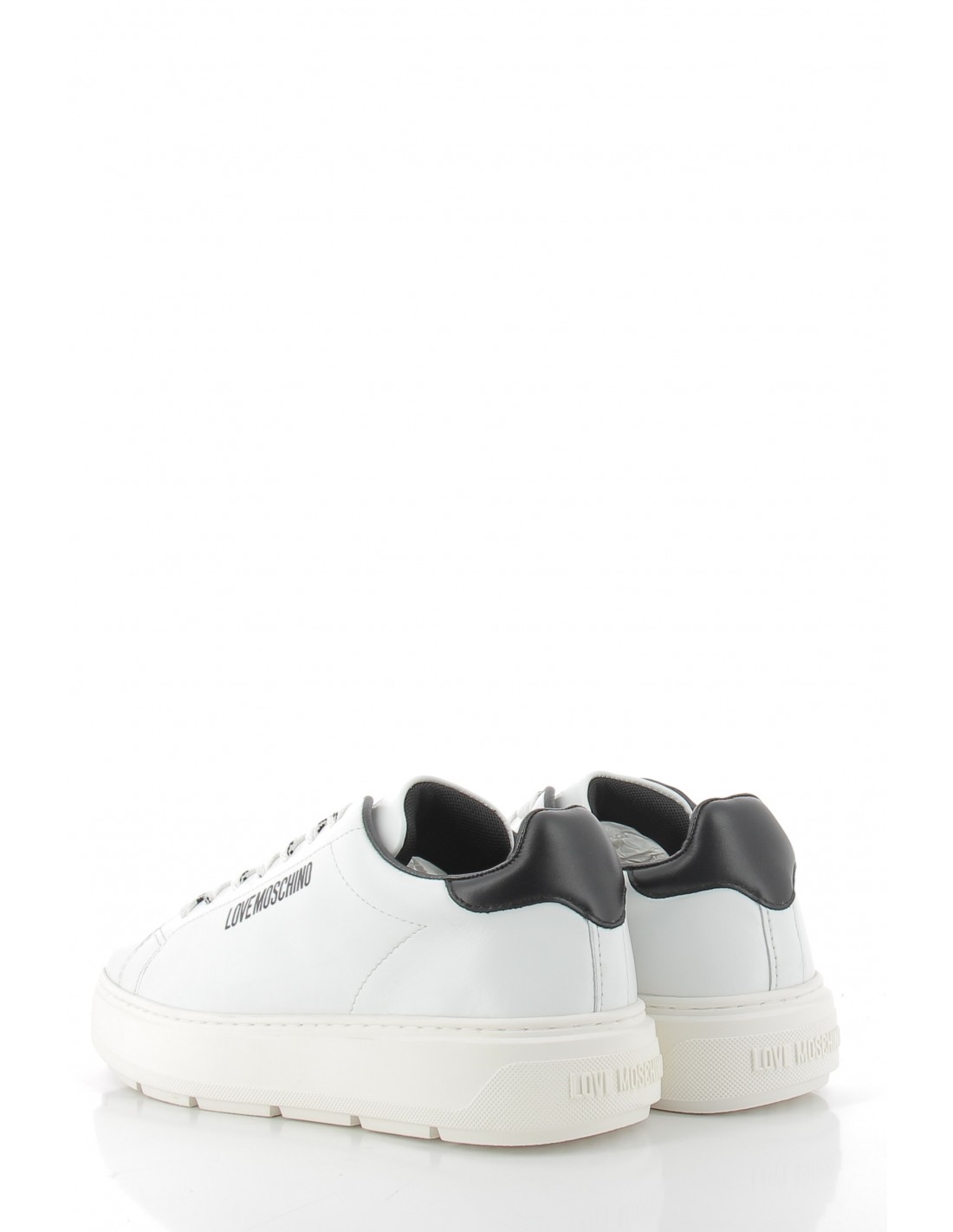 moschino love baskets compensées femme sneakers bold cuir blanc