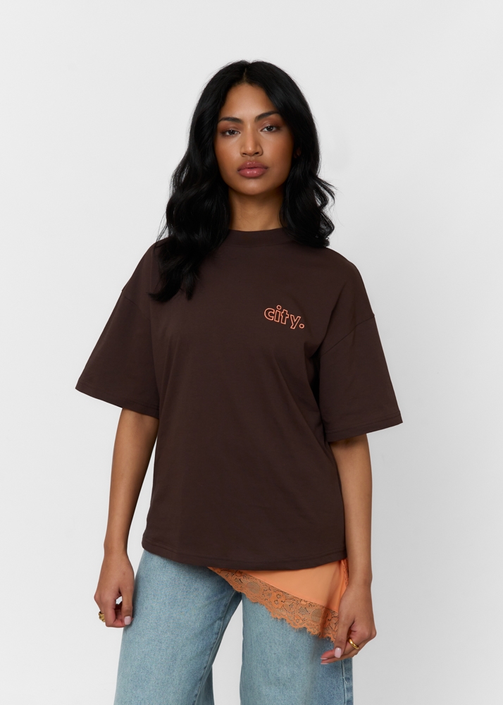 City t-shirt choco bruin