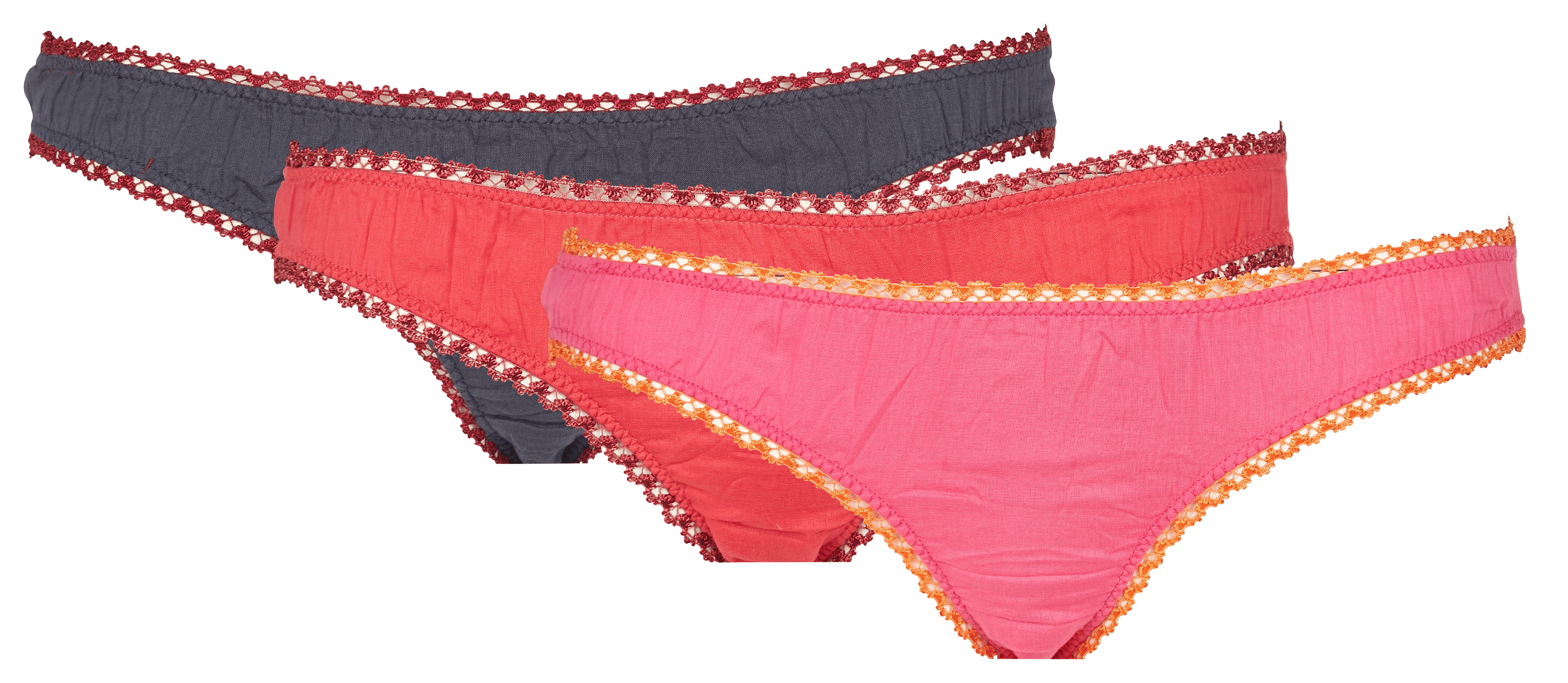SACRE COEUR - Coffret de culottes en voile de coton biologique | Rouge