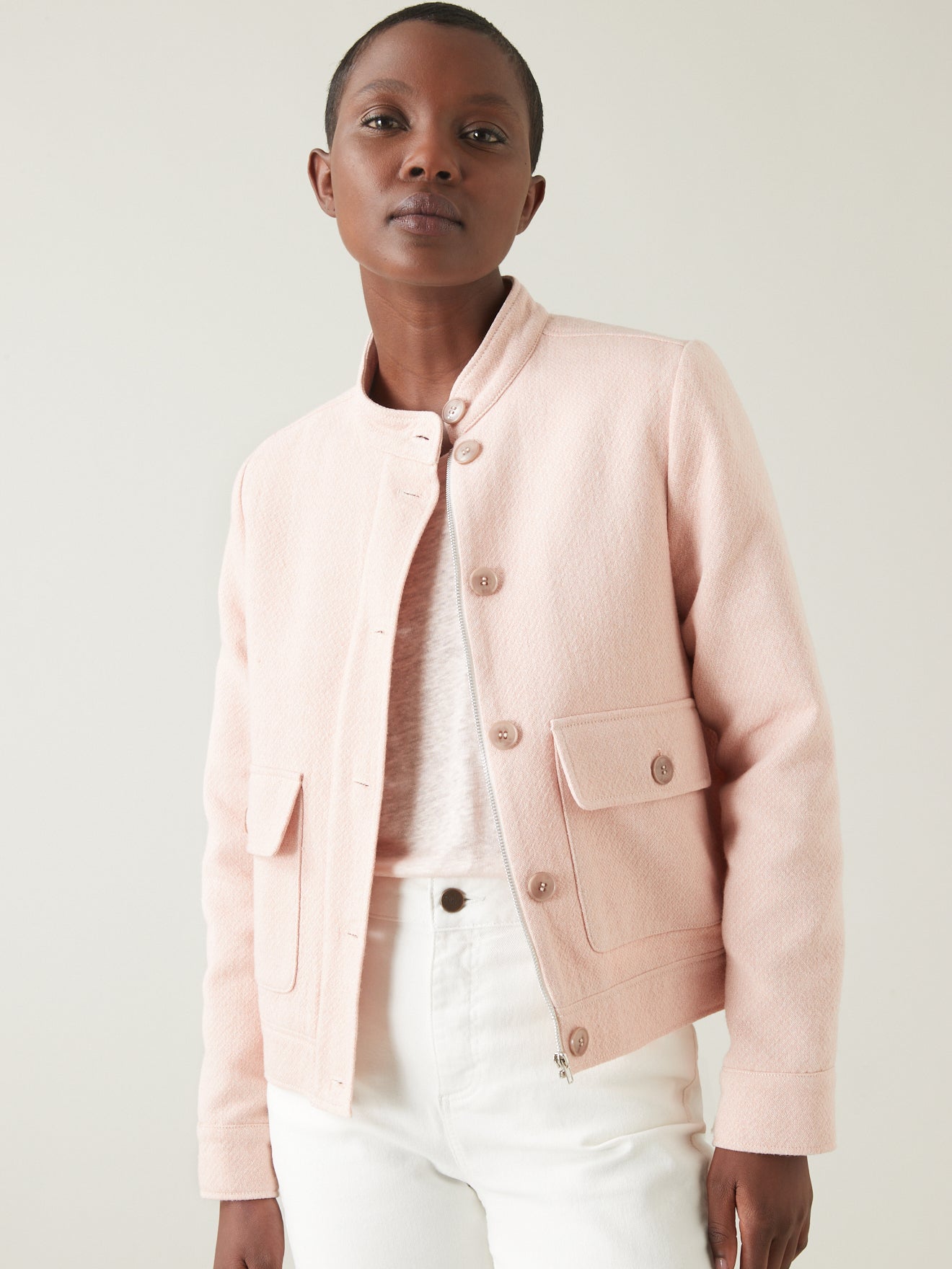 Veste blouson col officier femme