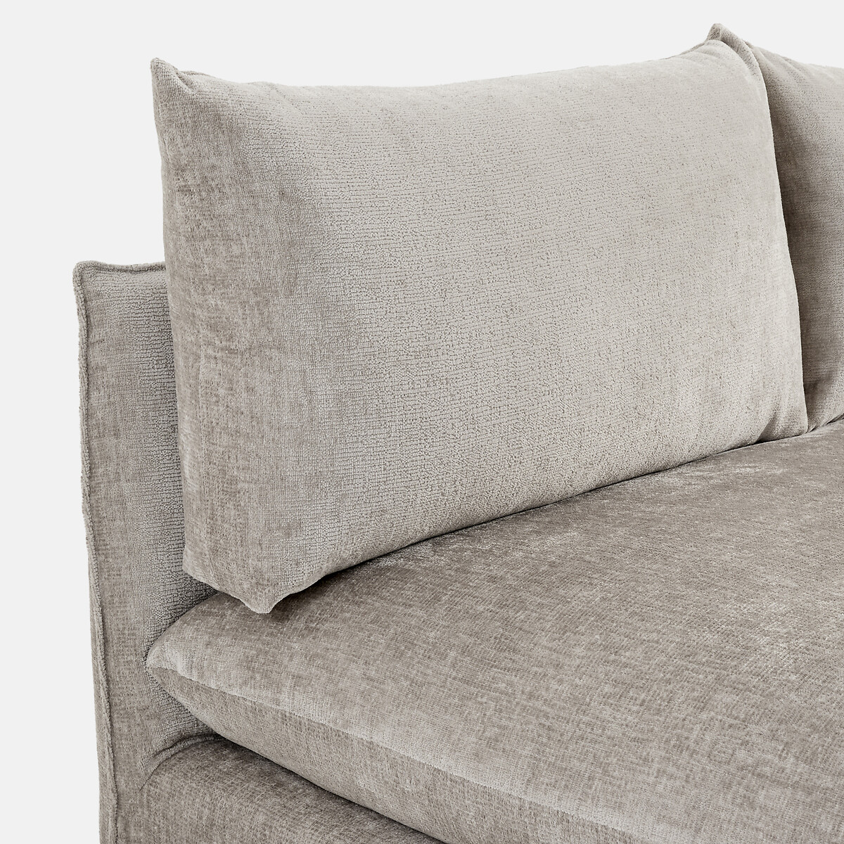 LA REDOUTE INTERIEURS<br>Sofá modular de 2 lugares. Veludo Malo texturizado