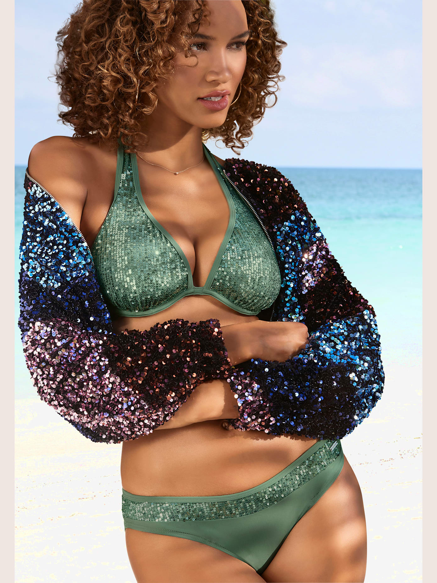 Maillot de bain à armatures paillettes pour un look brillant