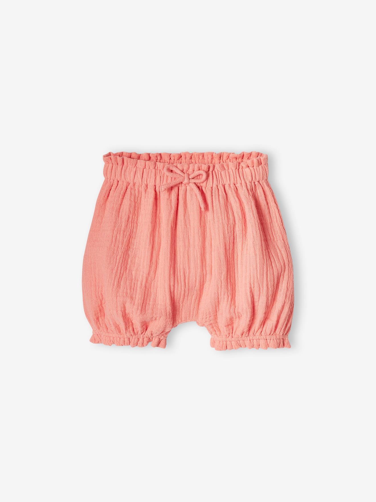 Lote com 2 calcinhas de chiffon de algodão coral para bebê