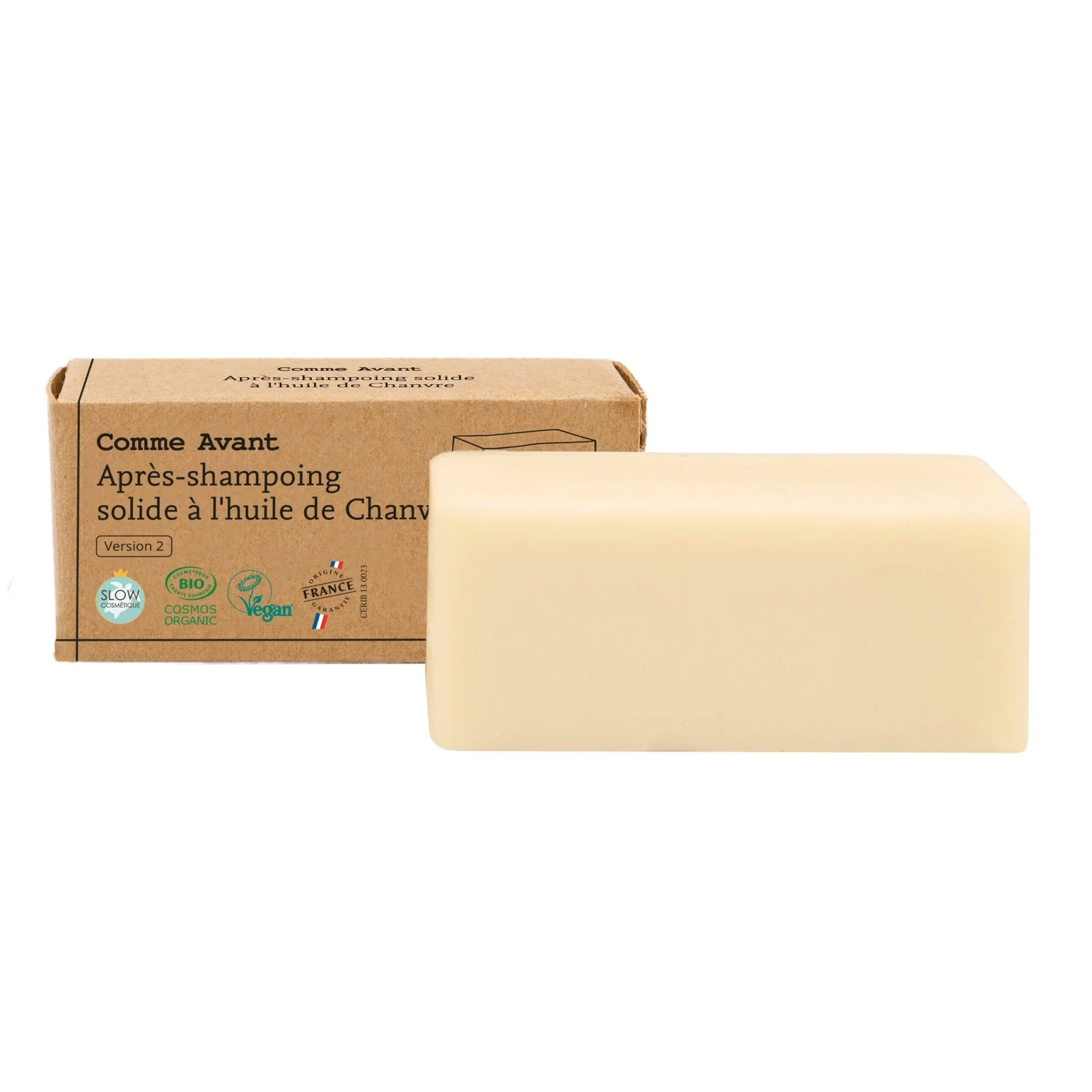 Après-shampoing solide à l'huile de chanvre - Version 2 - 1 après-shampoing - 45g / Brut sans parfum