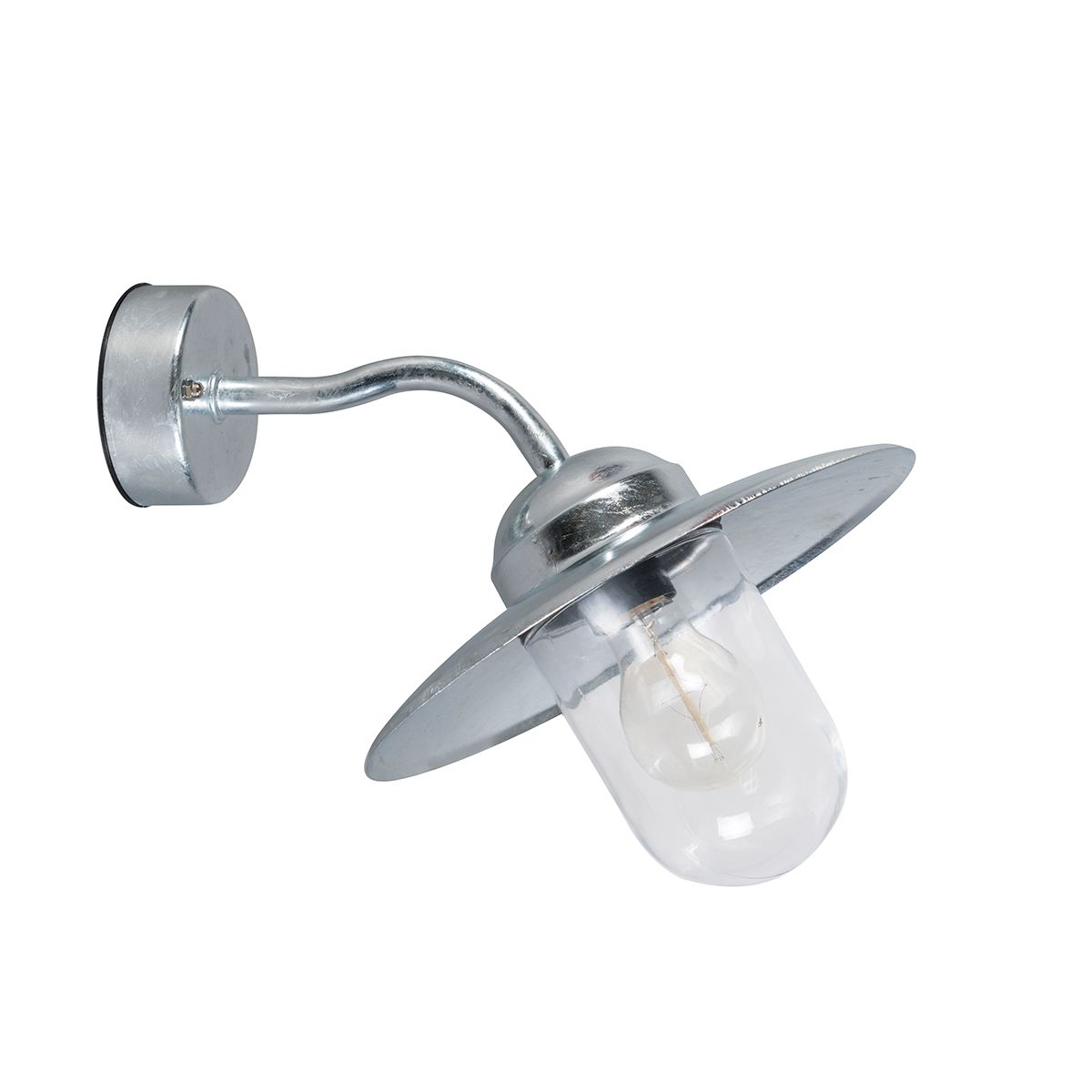 Buiten wandlamp zink met glas IP44 - Munich