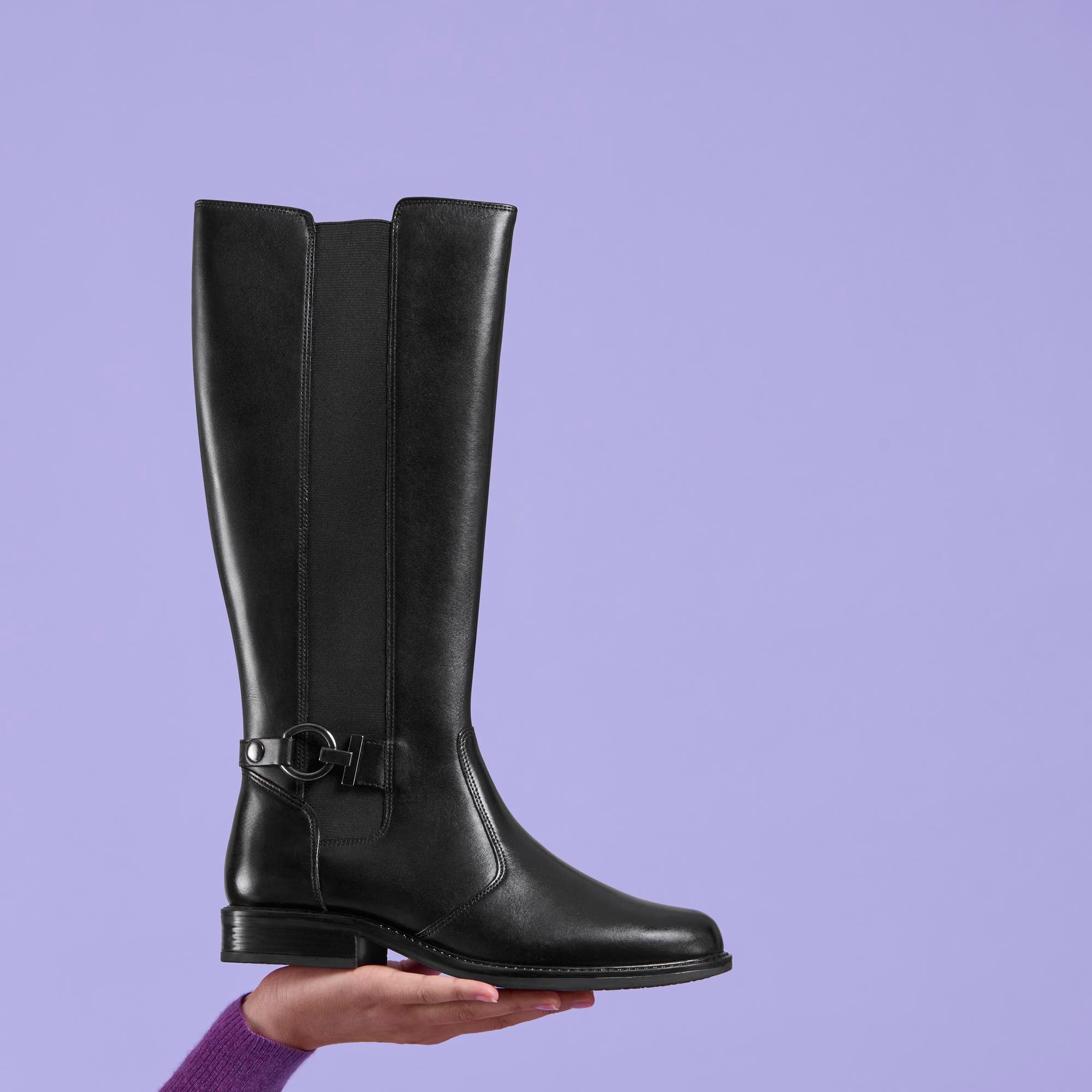 Bottes Femme en cuir noir