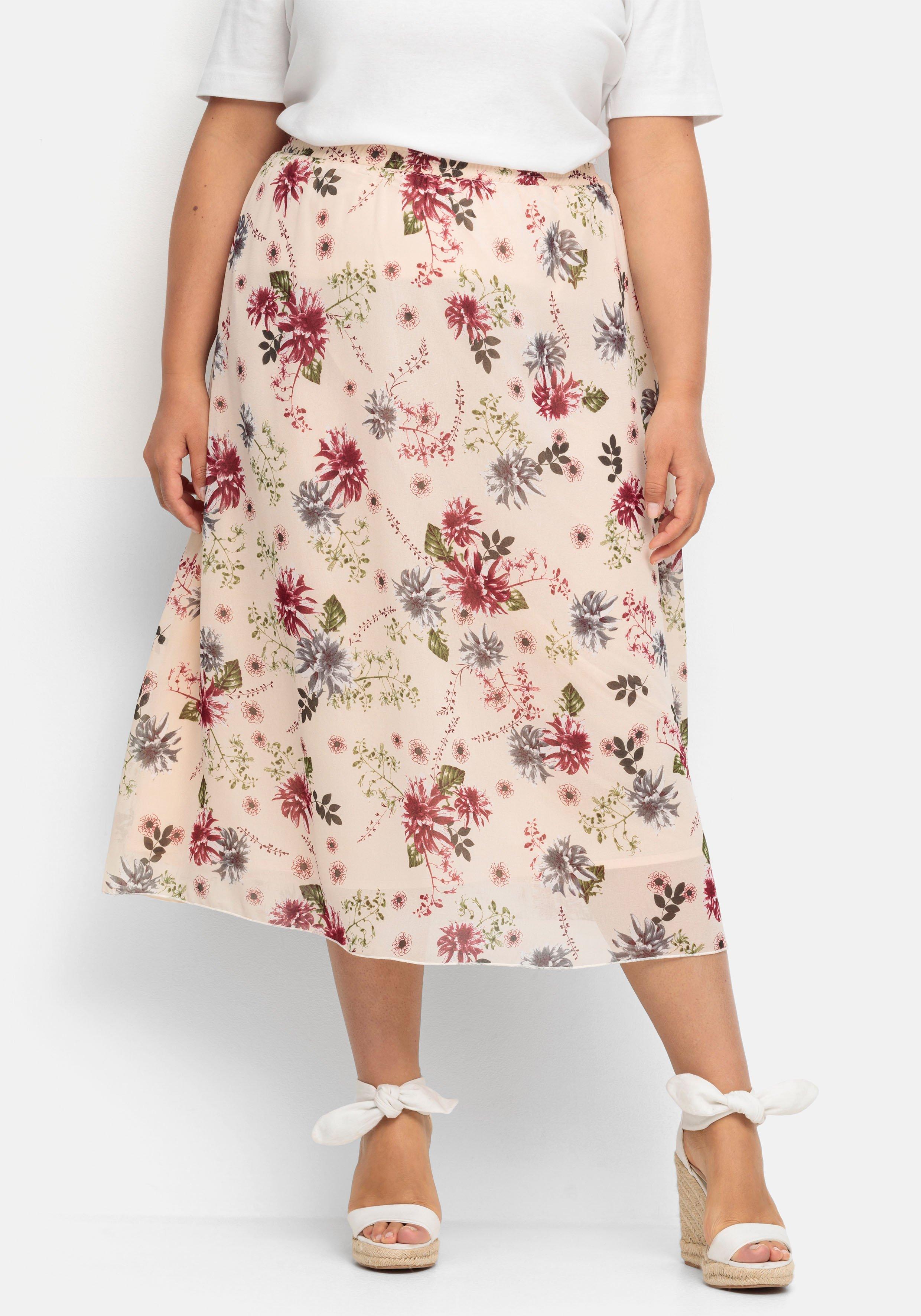 Maxirock mit floralem Alloverprint