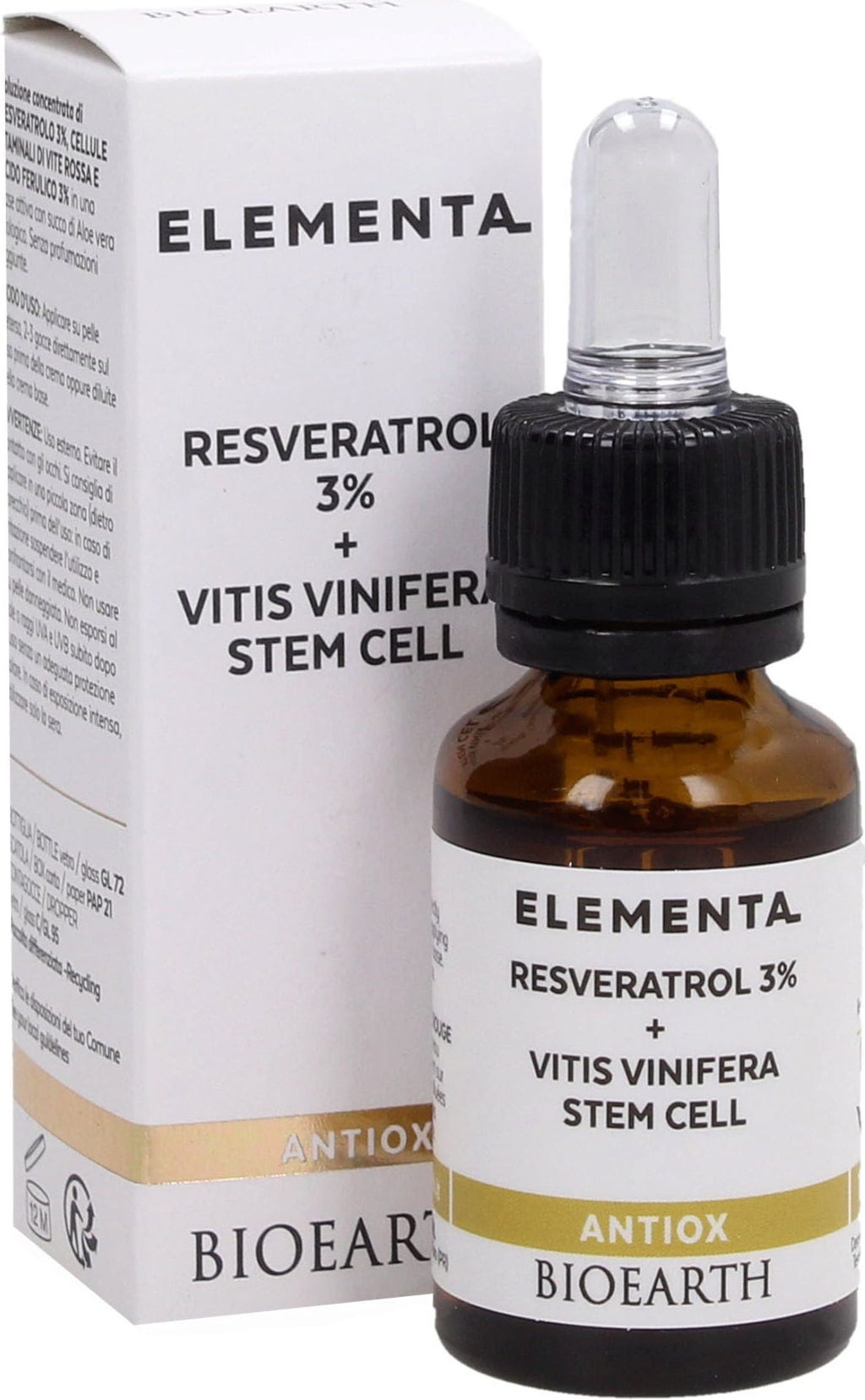 BIOEARTH  ELEMENTA ANTIOX Resveratrol 3% + Trauben-Stammzellen, 15 ml