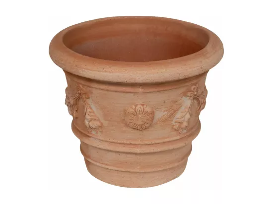 BISCOTTINI Vase - Finition Terre Cuite - Pot de Fleurs - Jardinière - Vase de Jardin - Extérieur - Terrasse - Balcon - 30x30x25cm