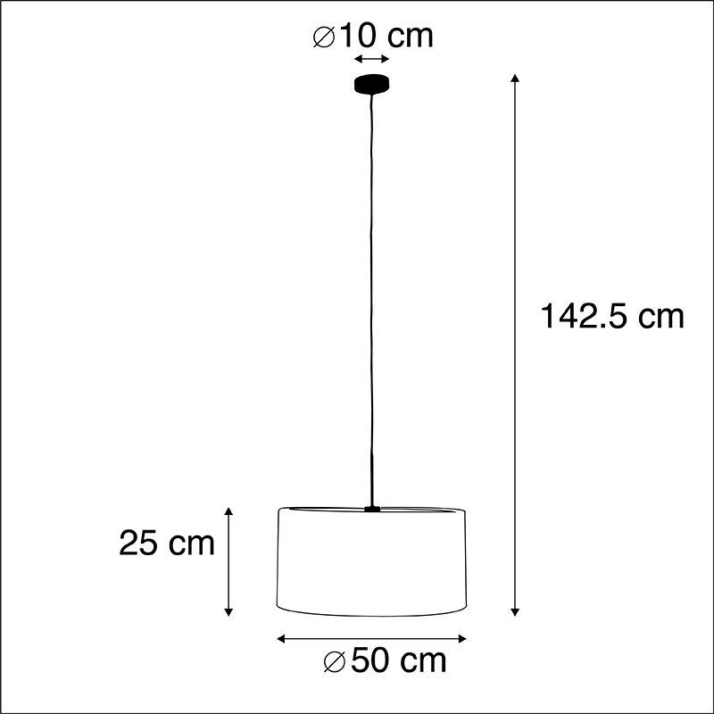 Moderne hanglamp wit met witte kap 50 cm - Combi 1