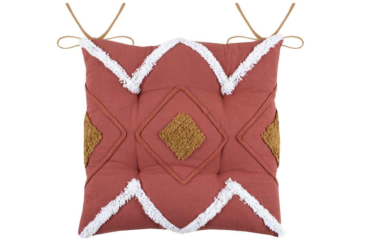 TAWEVA GALETTE DE CHAISE 40X40CM TERRACOTTA