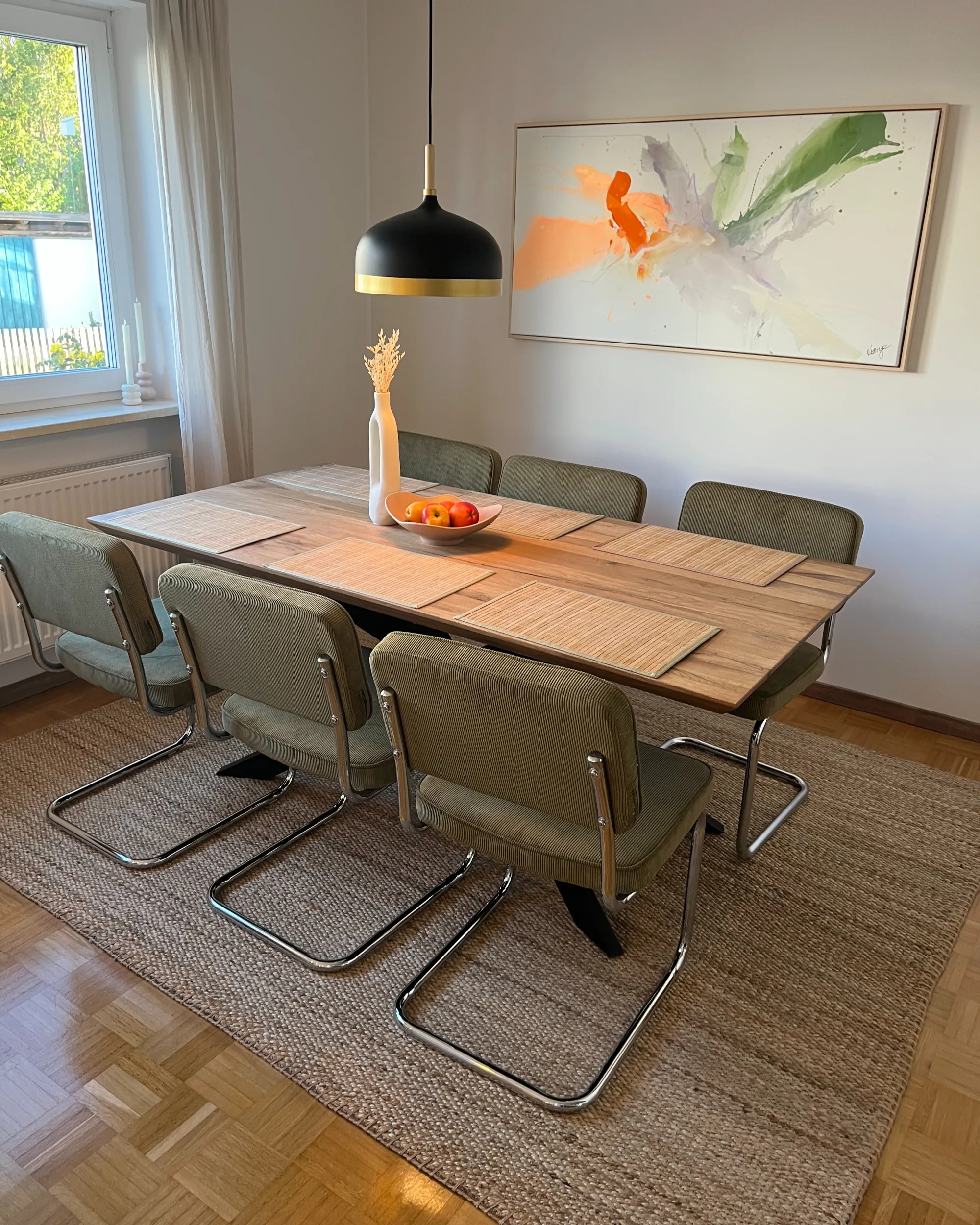Set van 2 eetkamerstoelen IRWIN Corduroy Olijfgroen