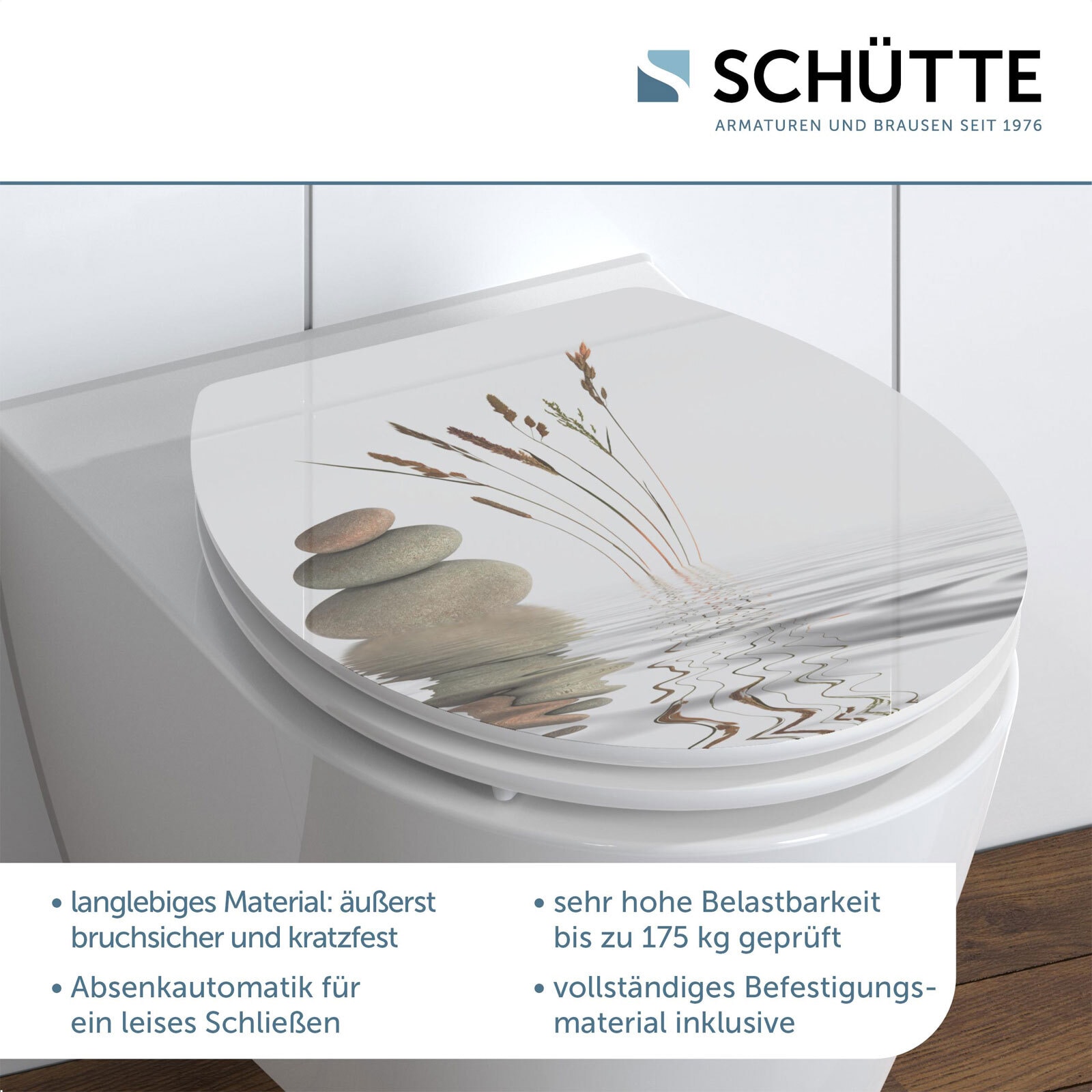 SCHÜTTE WC-Sitz High Gloss MDF Weiß ca. 37,5 x 3 x 44,5 cm
