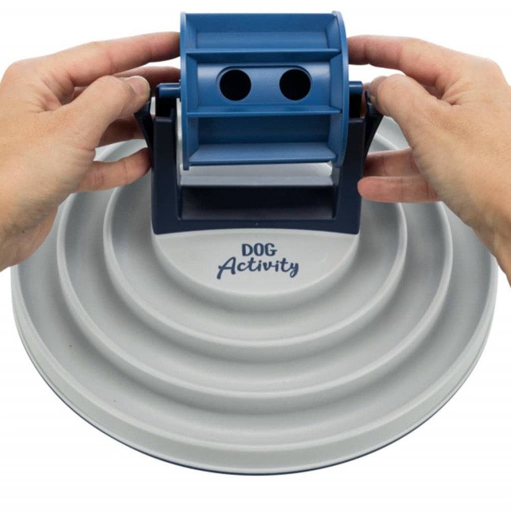 Bol à rouleaux d'activité canine bleu