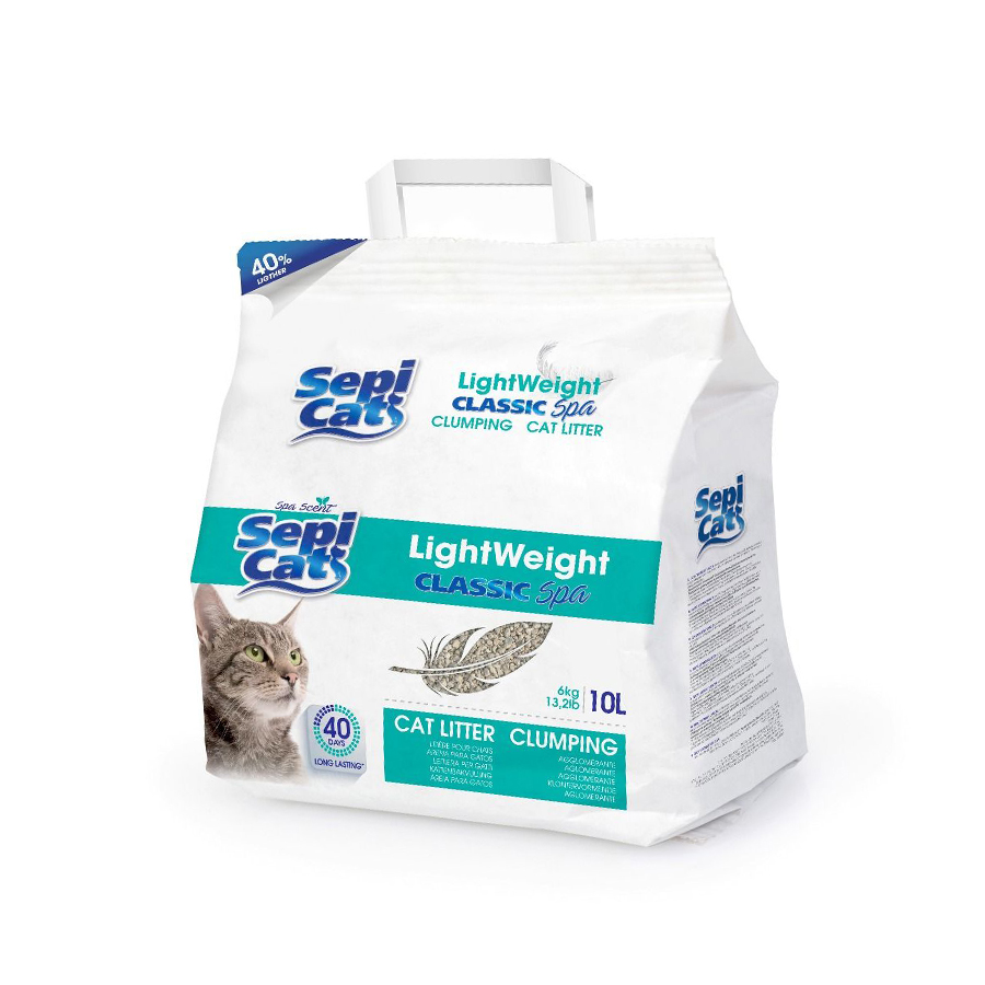 10 L Sepicat LightWeight Classic Spa arena aglomerante ligera para gatos