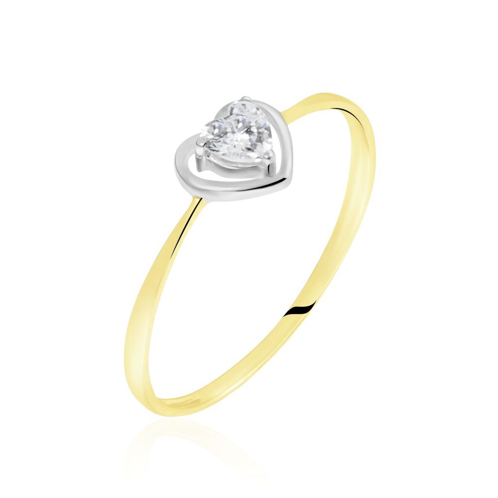 Bague Or Bicolore Goulvena Oxyde De Zirconium