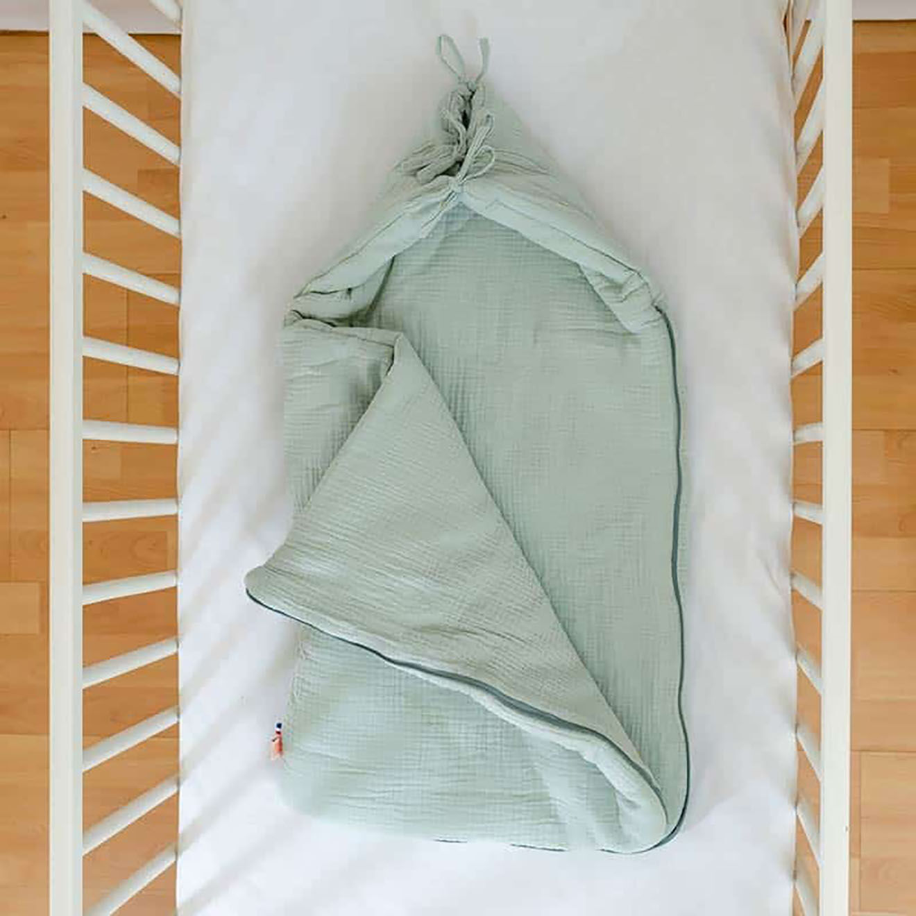 Papate Nid d'Ange en Coton Bio vert - 75x75 cm
