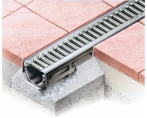 Hauraton Faserfix / Recyfix Standard 100 klemrooster, verzinkt, 1000 mm x 137 mm x 3 mm