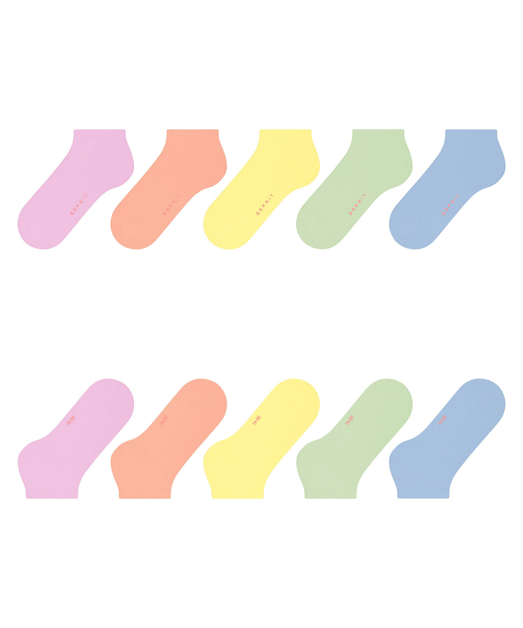 Esprit| Damen Sneakersocken Solid-Mix 5-Pack